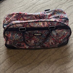 Kathy Van Zeeland Rolling Dufflel Bag Paisley Print Multicolor